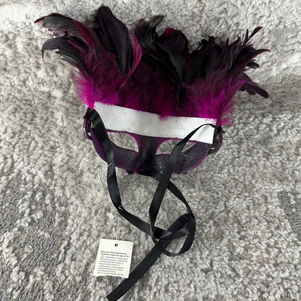 Horned Skull Feathered Gothic Halloween Masquerade Mask Multi Colored Lot of 6